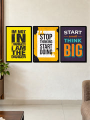 Powerful Motivational Quotes  Premium 3 Frame Wall Art Set