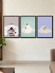 Cozy Girl Self Care 3 Frame Poster Set | Aesthetic Wall Art