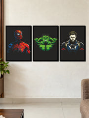 Marvel Avengers Trio: Spider-Man, Hulk & Captain America 3-Frame Poster Set