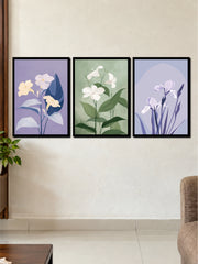 Pastel Botanicals: Soft Floral & Elegant Blooms 3-Frame Poster Set