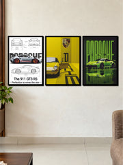 Porsche Heritage 911 GT3 RS, Classic & Neon 3-Frame Poster Set