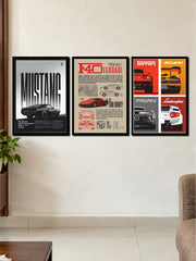 Luxury Supercars & Mustang  3 Frame Poster Set
