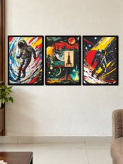 Astronaut Cosmic Adventure | 3 Frame Poster Set