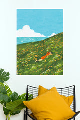 Green Escape Person in Meadow Ocean View Wall Art Poster  (The Green World Posters)