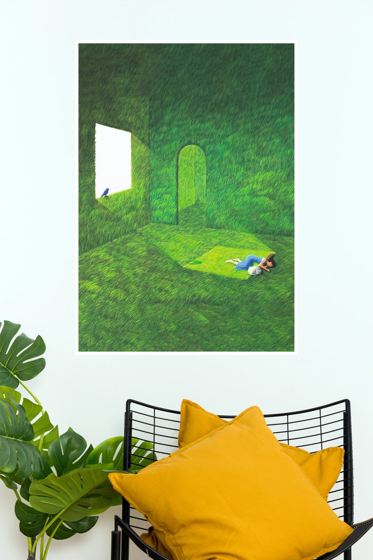Nature Bliss Resting in Lush Green Room Wall Art Poster  (The Green World Posters)