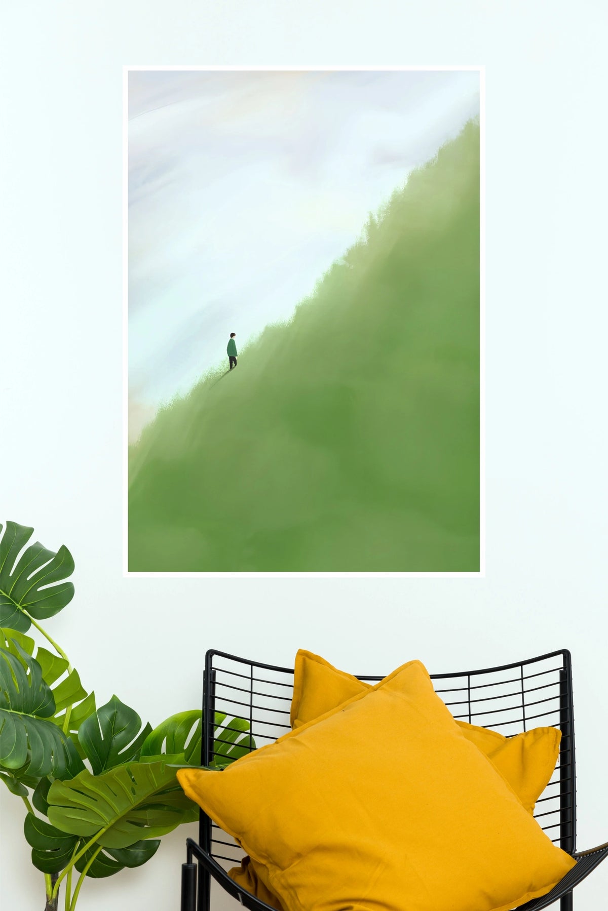 Nature Spirit Walking on Green Hillside Wall Art Poster  (The Green World Posters)
