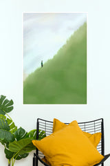 Nature Spirit Walking on Green Hillside Wall Art Poster  (The Green World Posters)