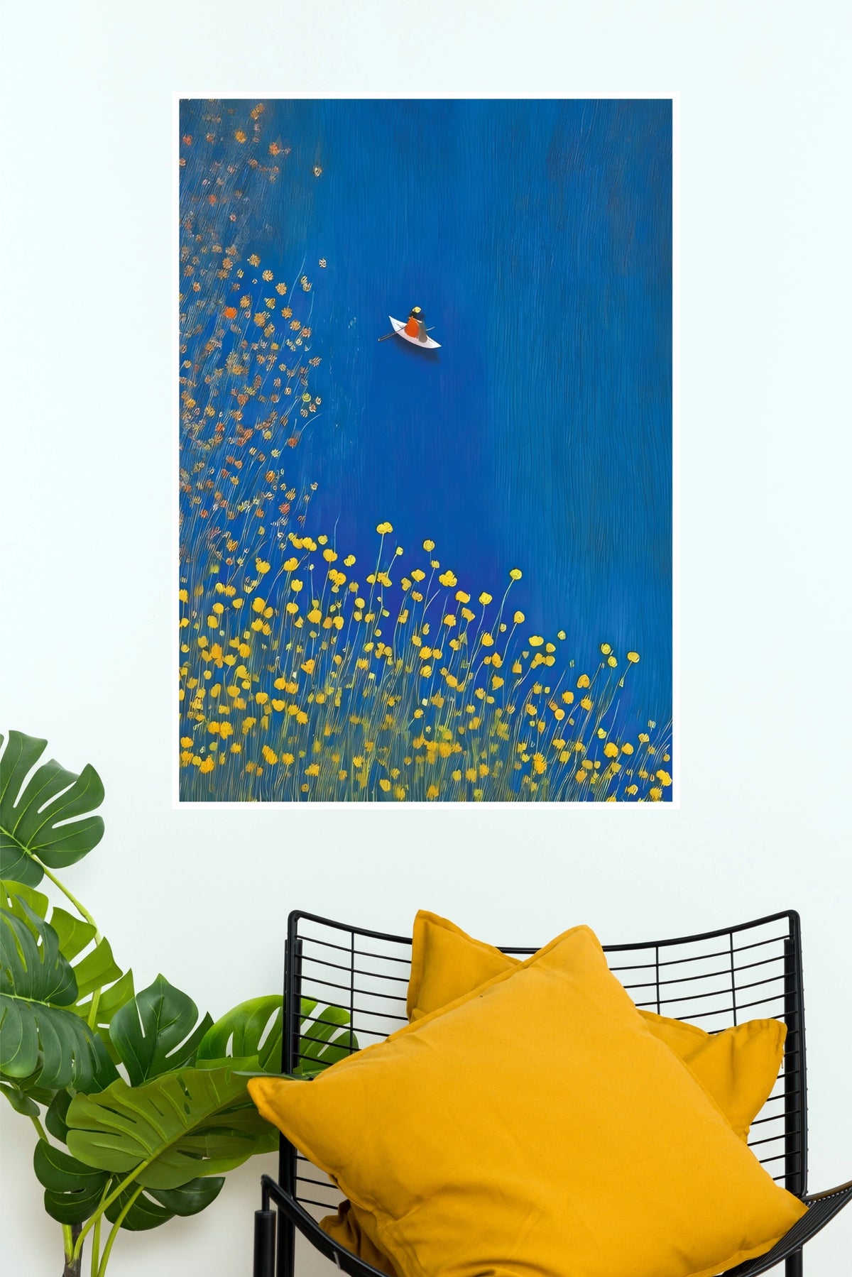 Natures Whispers Person in Boat on Blue Water Wall Art Poster  (The Green World Posters)