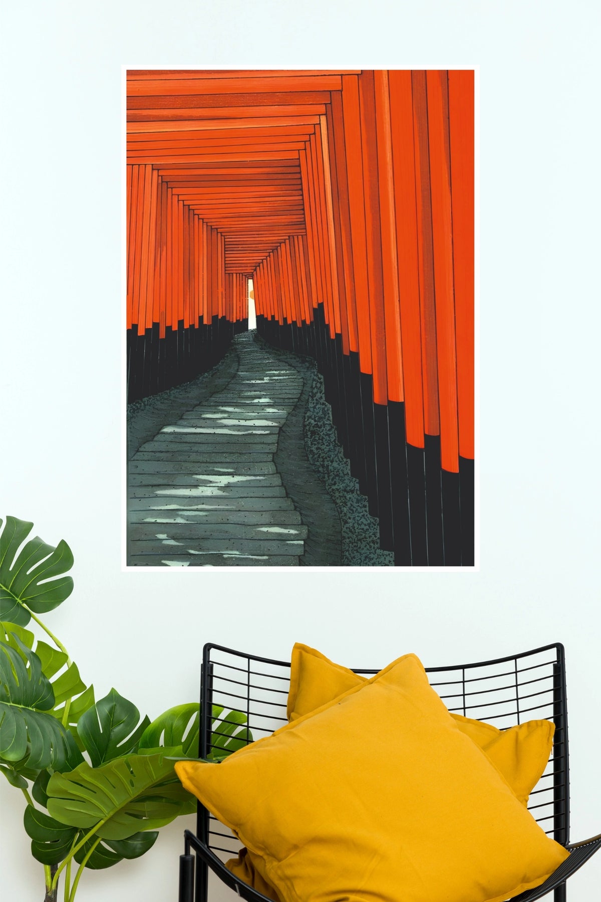 Timeless Earth Red Torii Gates Pathway Wall Art Poster (The Green World Posters)