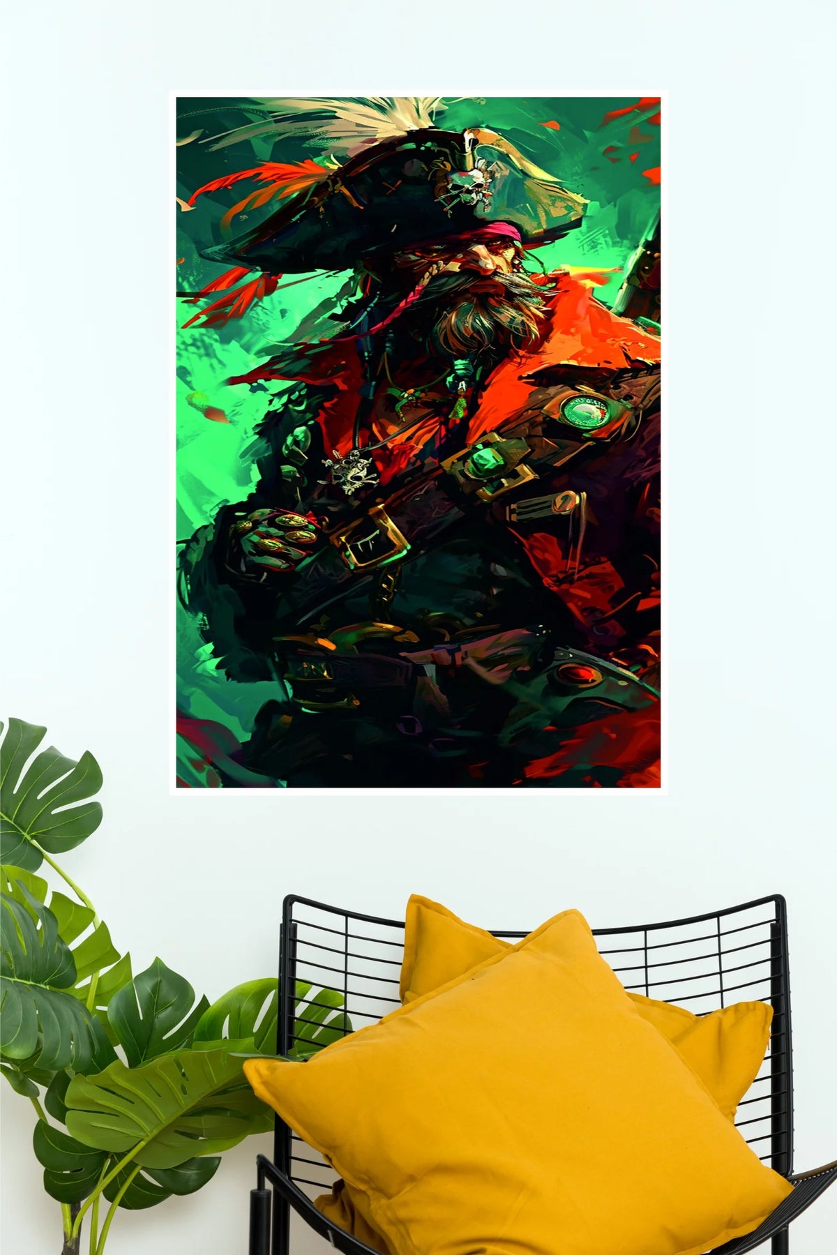 Rugged Pirate Captain Fantasy Art Poster | Dark Adventure Wall Art  (Art Posters)