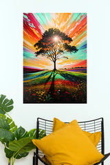 Vibrant Tree of Life Abstract Art Poster | Colorful Nature Wall Art  (Art Posters)