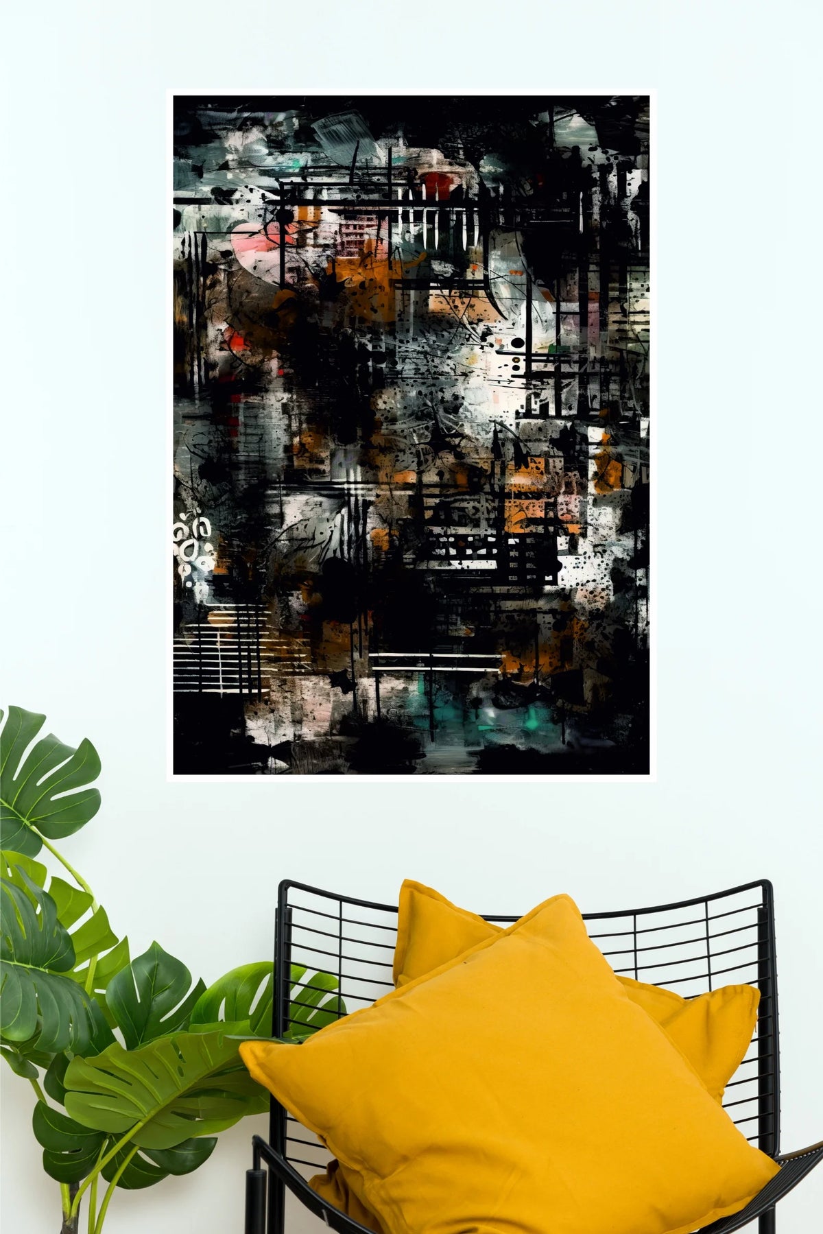 Dark Grunge Abstract Art Poster | Black Urban Wall Art (Art Posters)