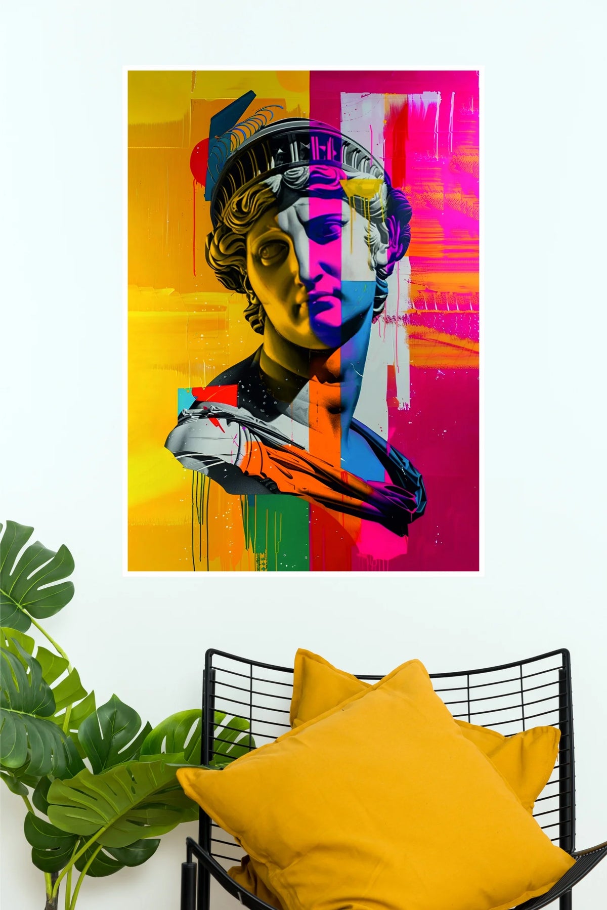 Classical Reimagined Poster | Colorful Greek Sculpture Pop Art Wall Decor  (Art Posters)