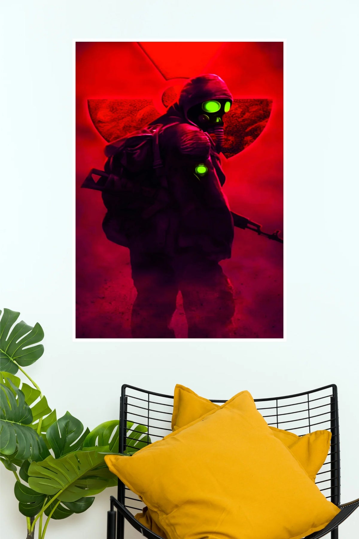 Crimson Ghost Poster | Red Gas Mask Soldier Dark Aesthetic Wall Art  (Art Posters)