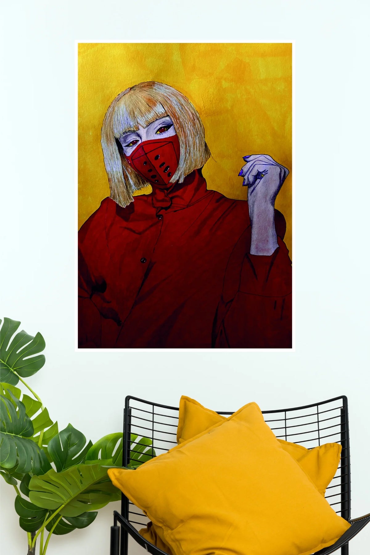 Cyberpunk Mask Girl Poster | Mysterious Anime Girl Aesthetic Wall Art  (Art Posters)