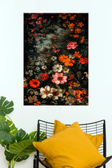 Flowers From The Garden Poster | Vintage Dark Floral Botanical Wall Art  (Art Posters)