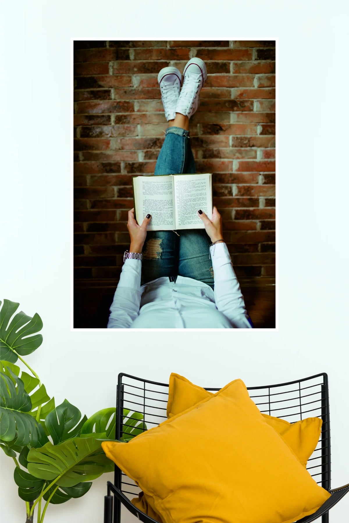 Girl Reading Book Aesthetic Poster | Cozy Reading & Book Lover Wall Art   (Art Posters) (Copy