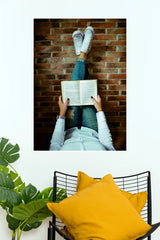 Girl Reading Book Aesthetic Poster | Cozy Reading & Book Lover Wall Art   (Art Posters) (Copy