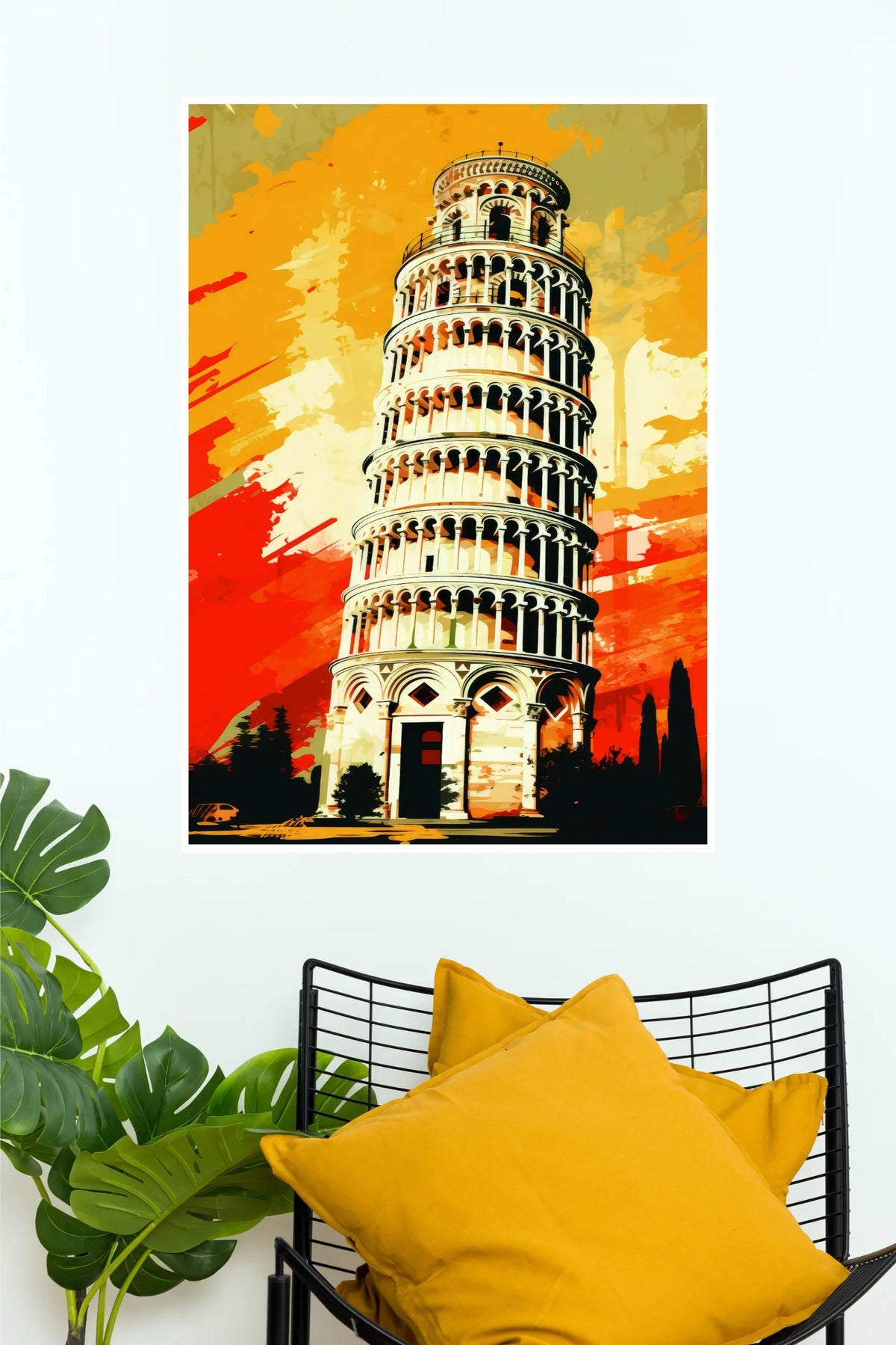 Leaning Tower of Pisa Poster | Colorful Italy Landmark Architectural Wall Art  (Art Posters)
