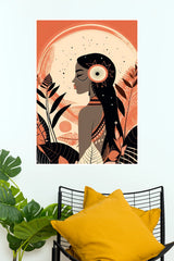 Bohemian Tribal Woman Poster | Aesthetic African Woman Wall Decor  (Art Posters)