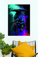 Neon Shadow Ninja Warrior Poster | Japanese Samurai Wall Art  (Art Posters)