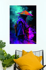 Neon Shadow Samurai Warrior Poster | Japanese Ninja Katana Wall Art  (Art Posters)
