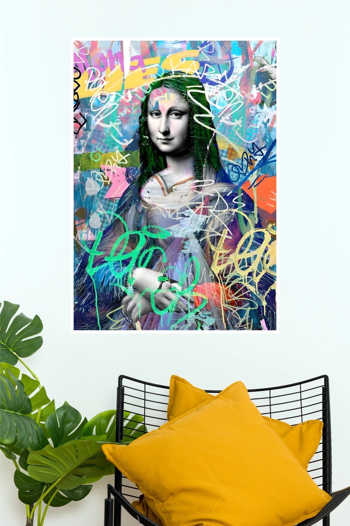 Colorful Graffiti Mona Lisa Poster | Modern Pop Art Wall Decor  (Art Posters)