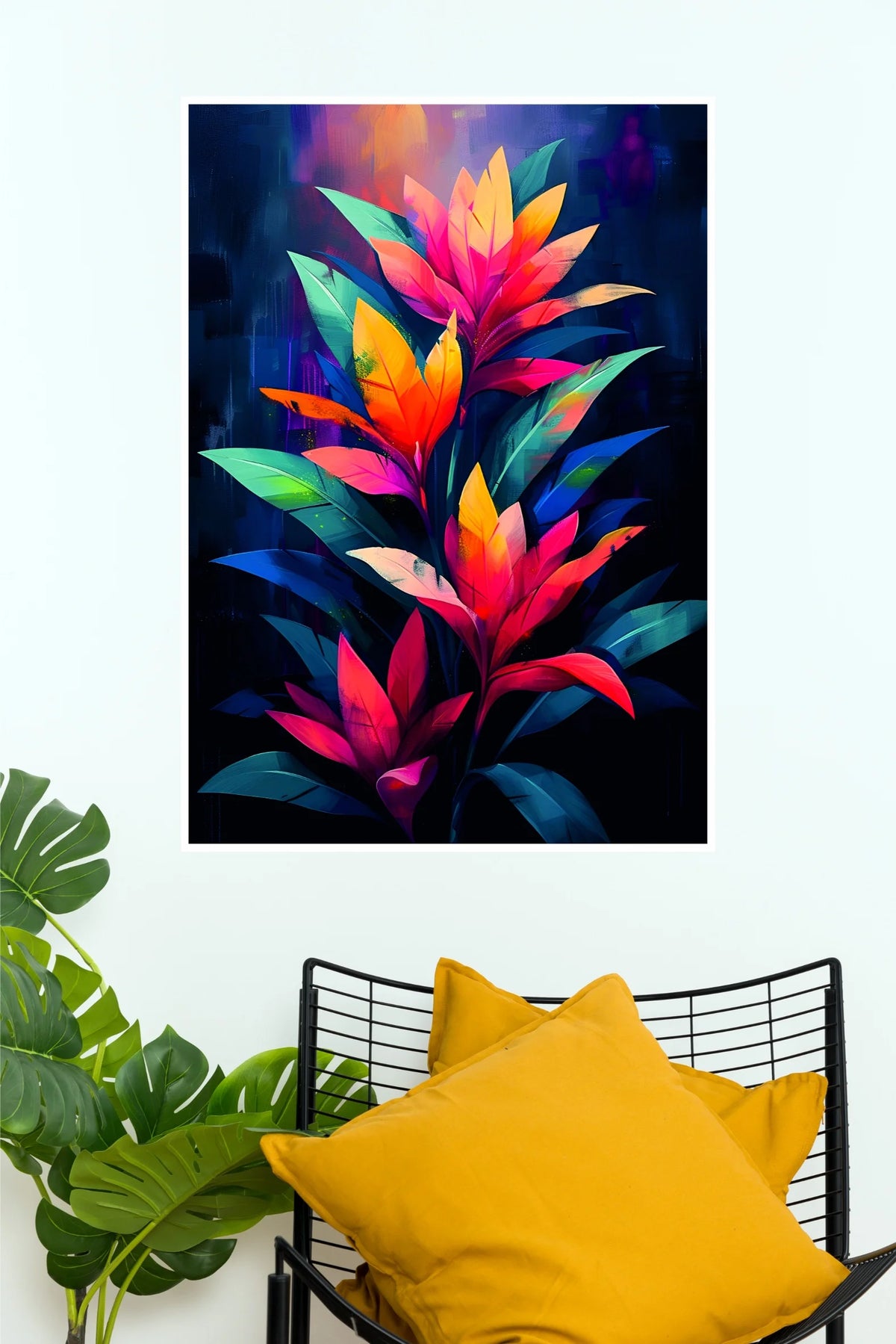 Colorful Tropical Leaves Art Poster | Vibrant Botanical Wall Decor  (Art Posters)