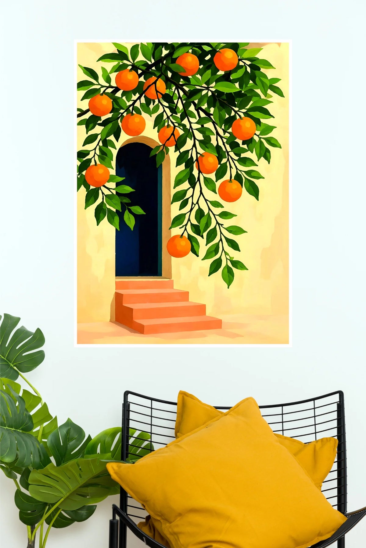 Orange Tree Mediterranean Art Poster | Aesthetic Botanical Wall Decor  (Art Posters)