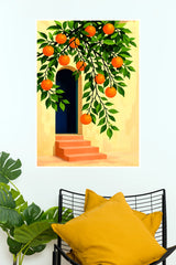 Orange Tree Mediterranean Art Poster | Aesthetic Botanical Wall Decor  (Art Posters)