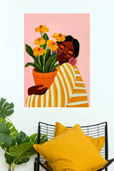 Serene Floral Beauty Woman Poster | Aesthetic Feminine Flower Wall Art (Art Posters)