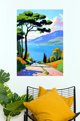 Serene Lakeside Landscape Poster | Scenic Nature & Mountain Wall Art  (Art Posters)