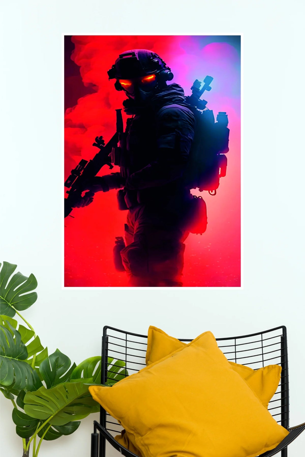 Shadow Protocol Tactical Soldier Poster | Neon Military Action Wall Art  (Art Posters)