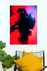 Shadow Protocol Tactical Soldier Poster | Neon Military Action Wall Art  (Art Posters)