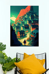 Swiss Landscape Beautiful Nature Poster | Magical Mountain Village Wall Decor  (Art Posters)