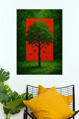 Through the Veil of Green Poster | Abstract Tree Nature Aesthetic Wall Art  (Art Posters)