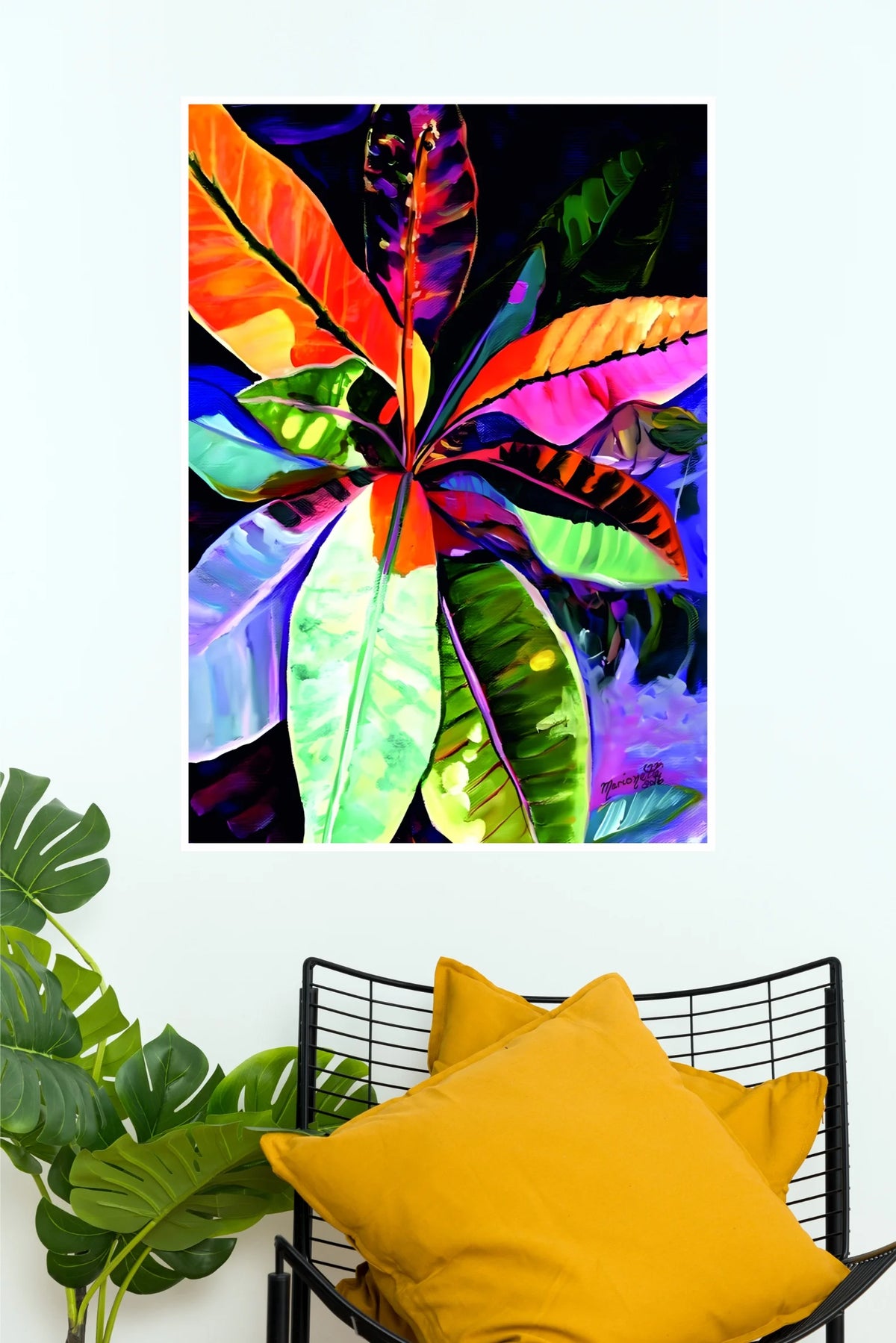 Tropical Spectrum Leaves Poster | Abstract Colorful Botanical Wall Art  (Art Posters)