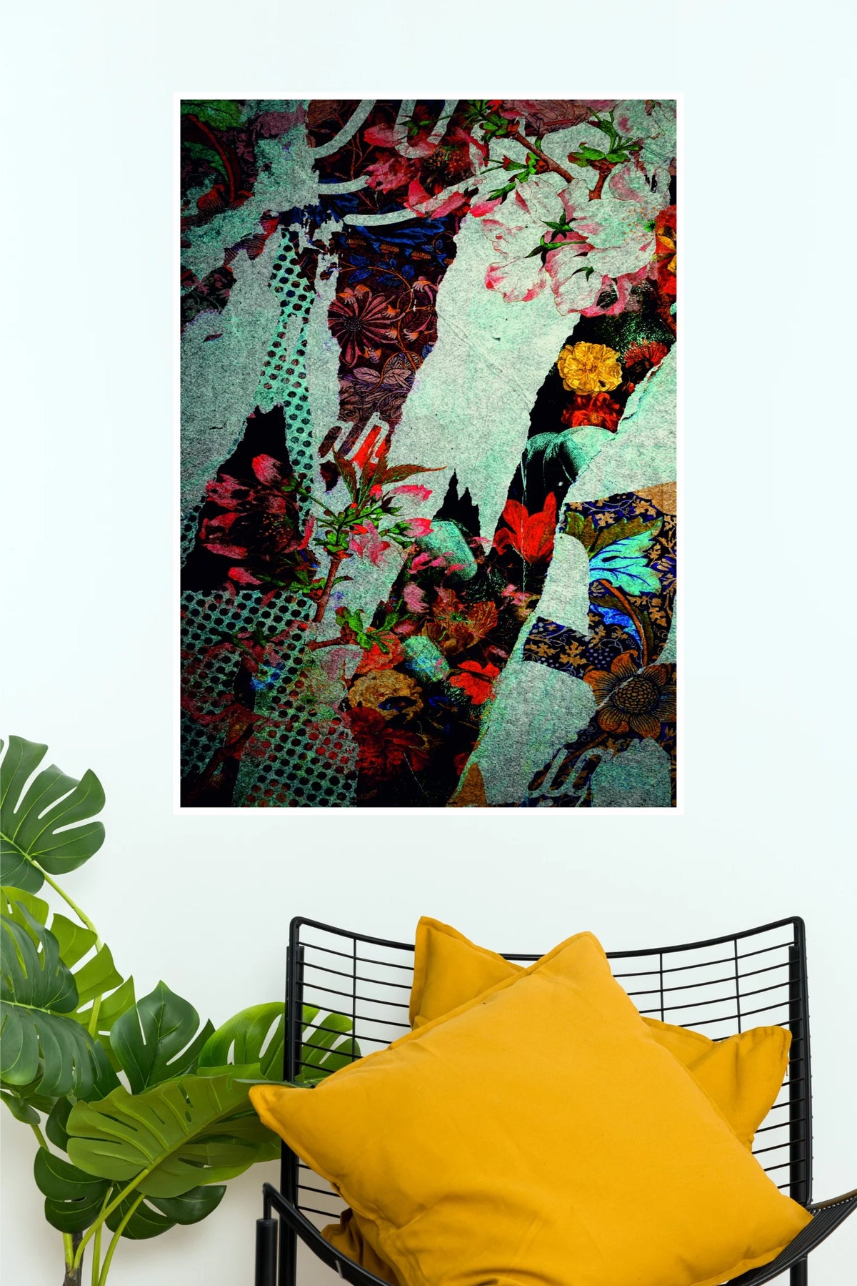 Vintage Floral Collage Poster | Abstract Botanical Grunge Wall Art   (Art Posters)
