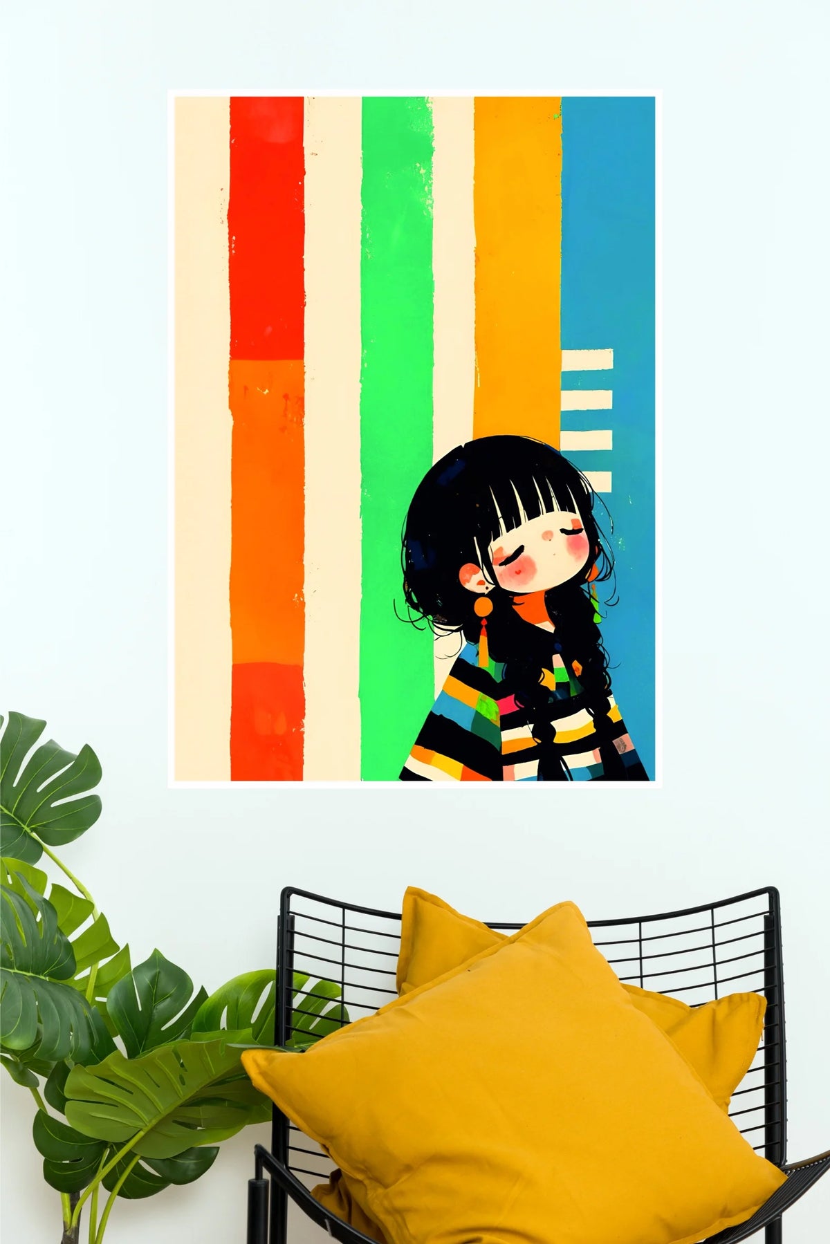 Upuli Art Poster | Cute Girl Colourful Abstract Wall Art   (Art Posters)