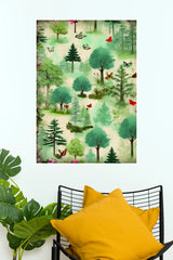 Enchanted Forest & Butterflies Poster | Watercolour Nature Botanical Wall Art Poster  (Art Posters)
