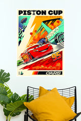 Disney Pixar Cars Piston Cup Poster | Lightning McQueen 95 Racing Wall Art  (Animated Movie Posters)