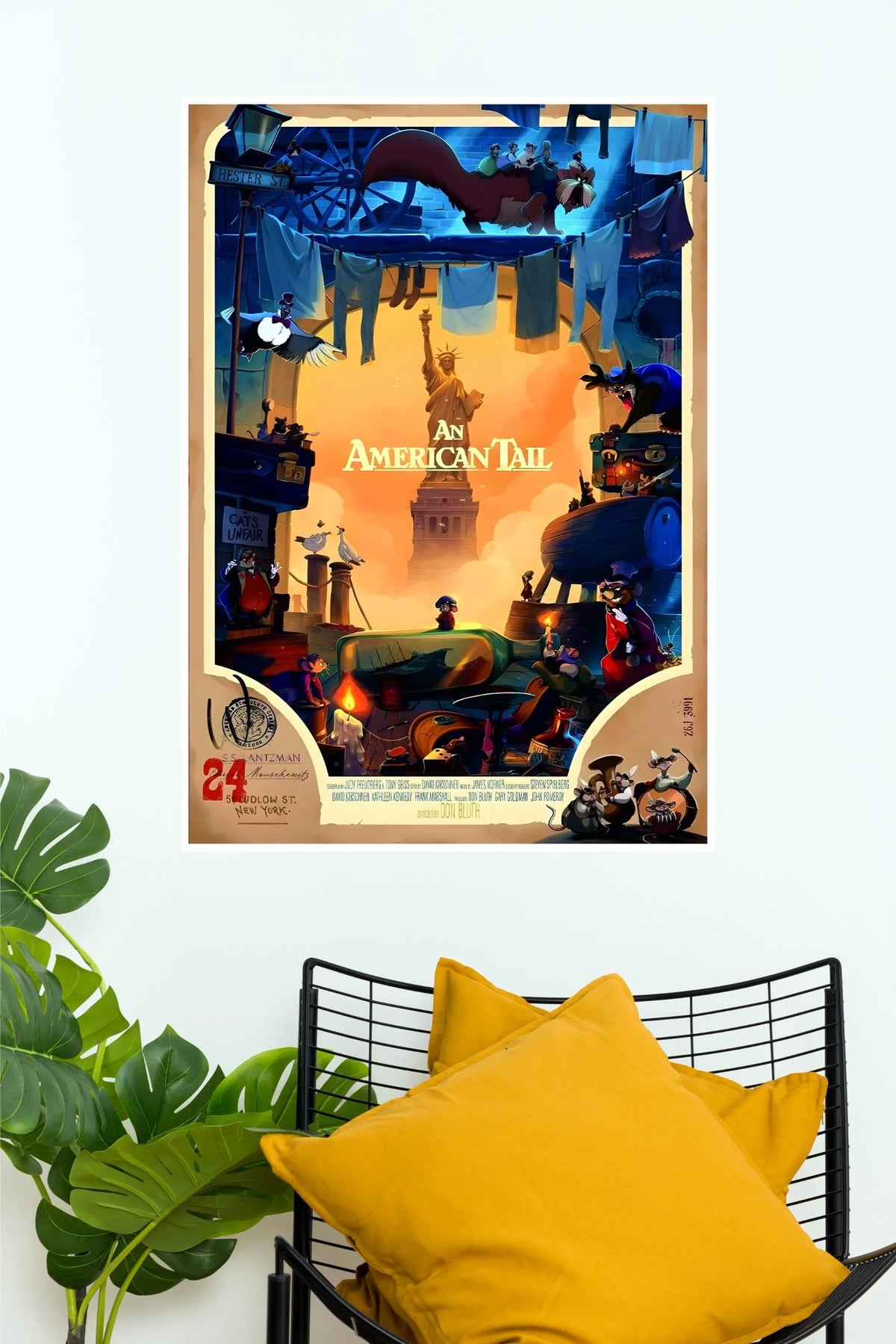 An American Tail Vintage Movie Poster | Cartoon Wall Art  (Animated Movie Posters)