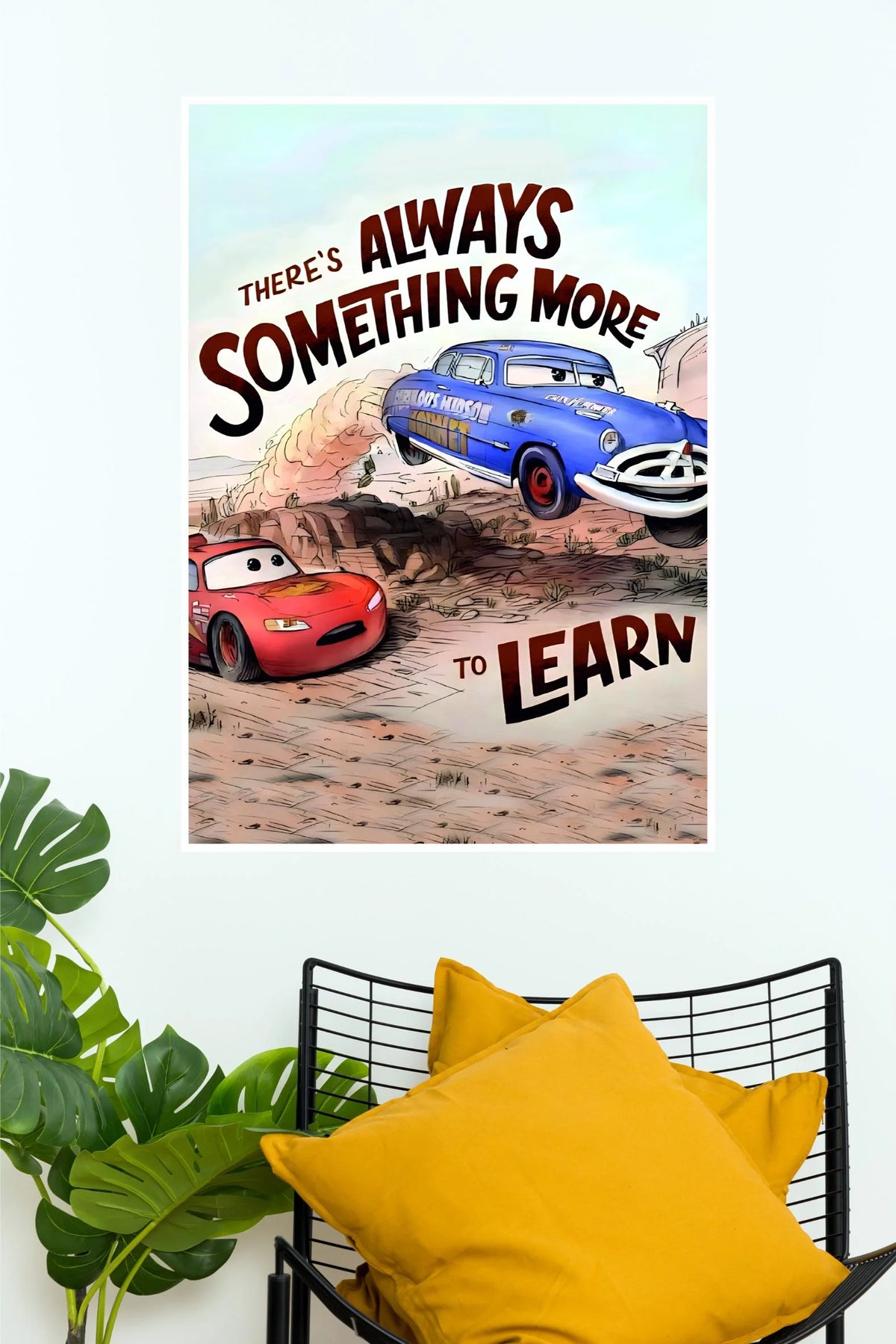 Disney Pixar Cars Always Something More to Learn Poster | Motivational Wall Art  (Animated Movie Posters)