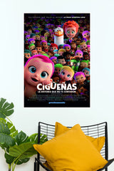 Storks Baby Adventure Movie Poster | Colourful Animated Wall Art  (Animated Movie Posters)