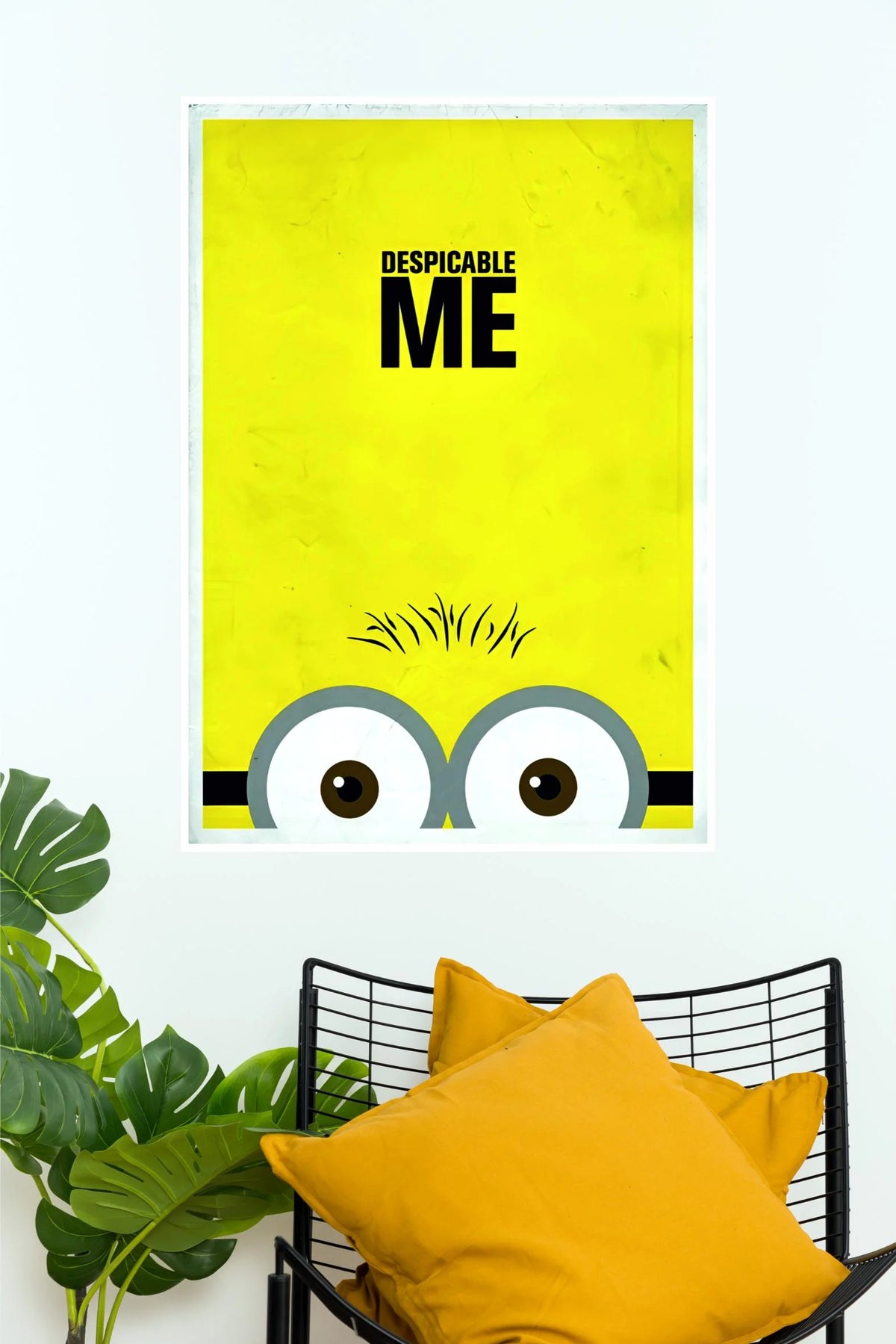 Despicable Me Minions Minimal Poster | Yellow Cartoon Wall Art  (Animated Movie Posters)