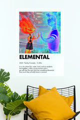 Disney Pixar Elemental Movie Poster | Ember & Wade Romantic Cartoon Wall Art (Animated Movie Posters)