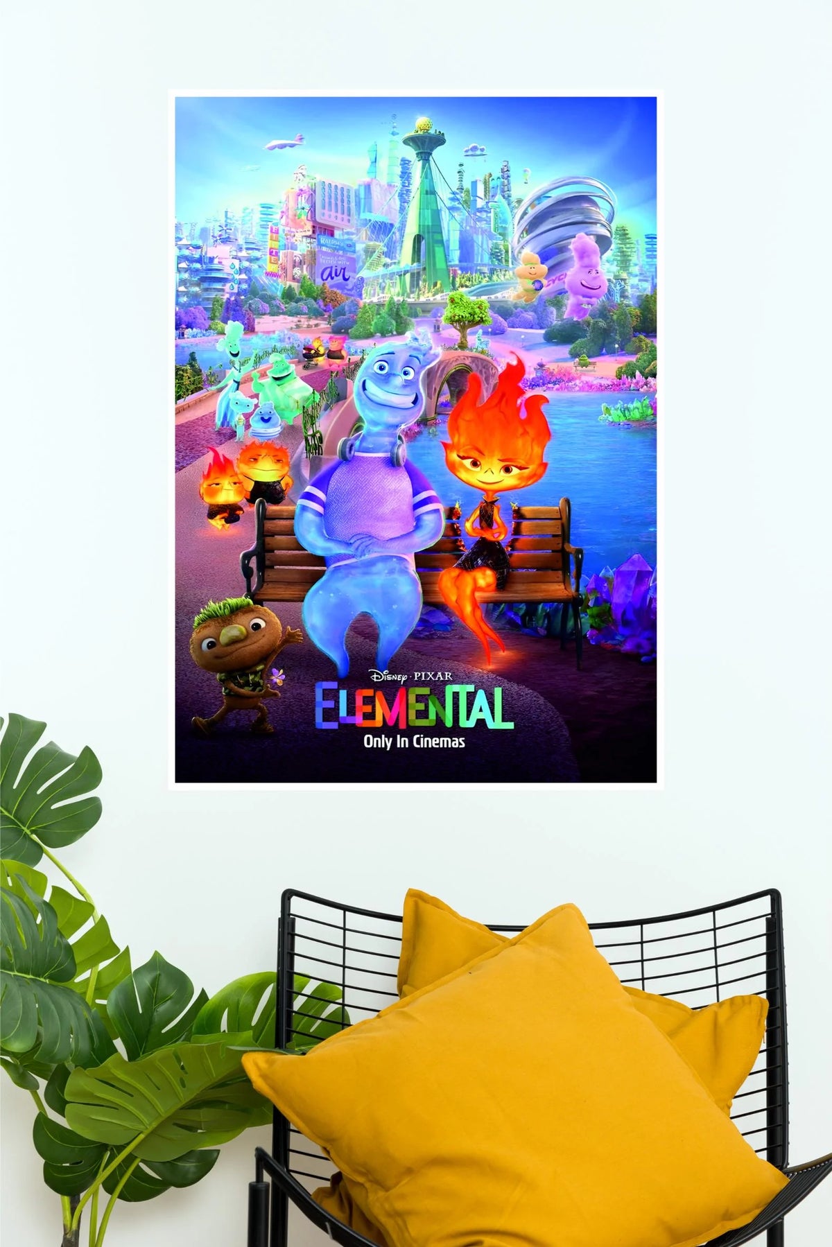 Disney Pixar Elemental Movie Poster | Ember & Wade Colourful Animated Wall Art  (Animated Movie Posters)