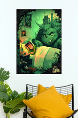Ev Gavin Fantasy Dragon Poster | Magical Green Dragon & Sleeping Boy Wall Art (Animated Movie Posters)