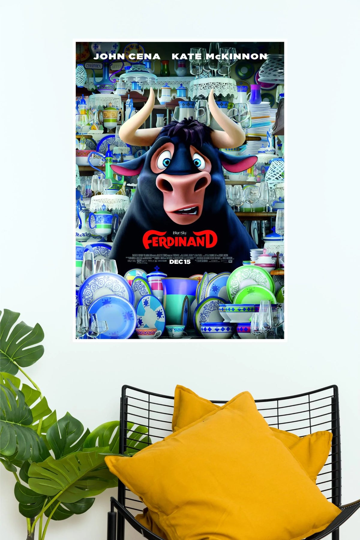 Ferdinand Movie Poster | Cute Black Bull Animated Movie Wall Art  (Animated Movie Posters)