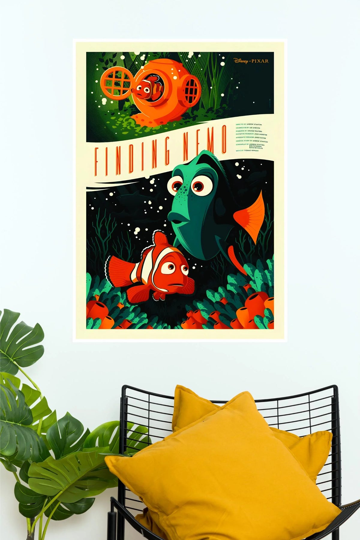 Finding Nemo Retro Vintage Movie Poster | Disney Pixar Ocean Adventure Wall Art   (Animated Movie Posters)